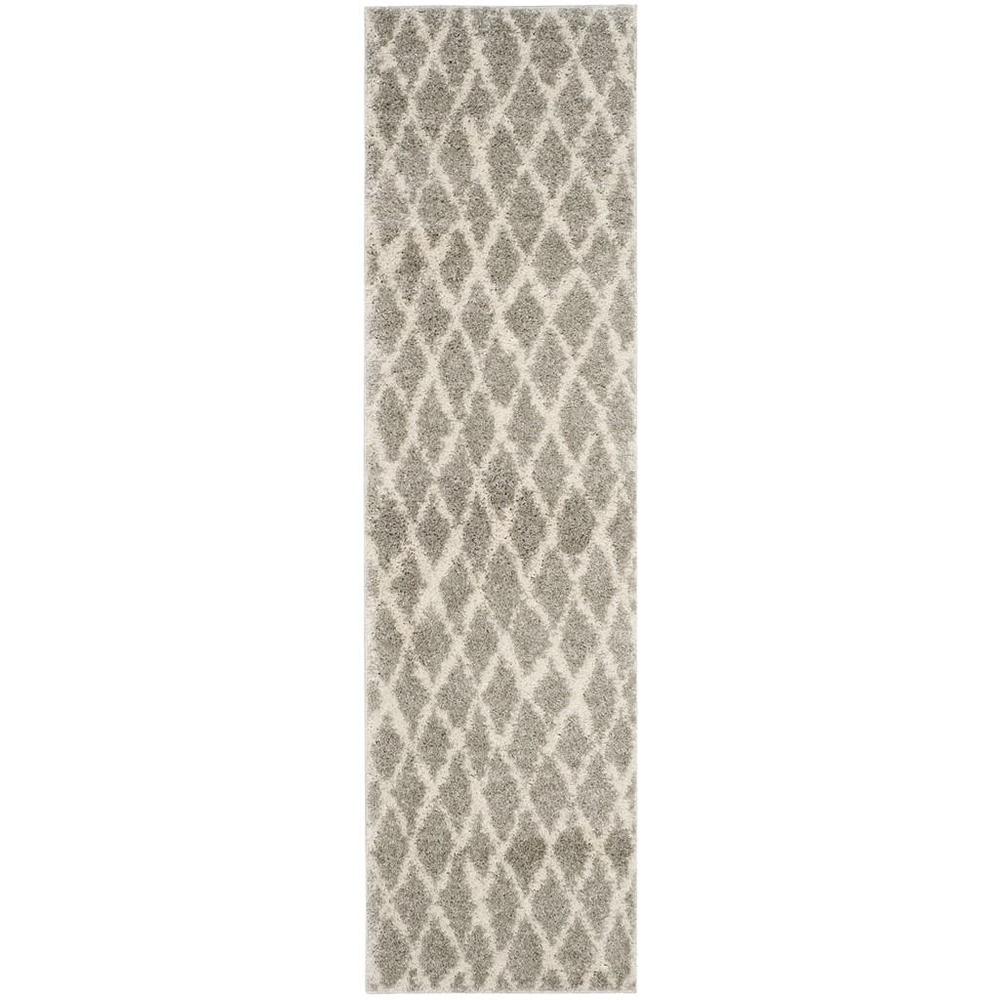 BERBER SHAG, LIGHT GREY / CREAM, 2'-3" X 8', Area Rug, BER163B-28. Picture 1