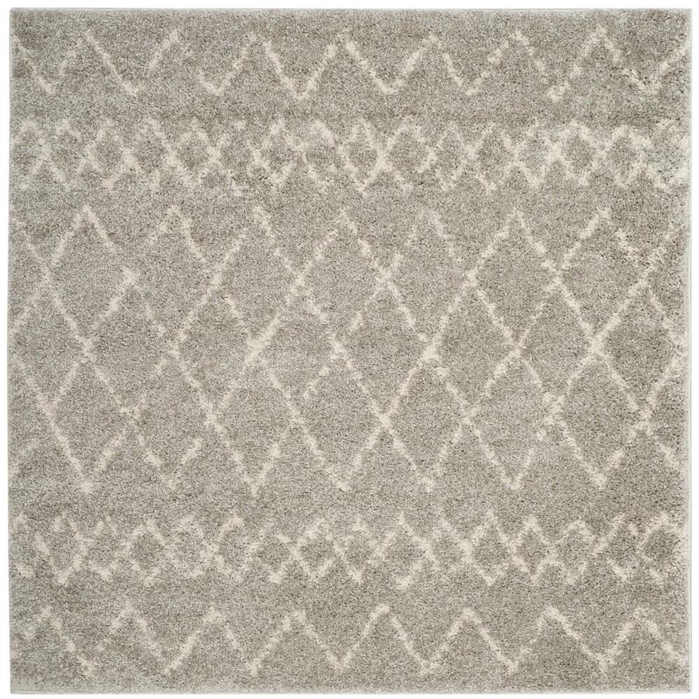 BERBER SHAG, LIGHT GREY / CREAM, 5'-1" X 5'-1" Square, Area Rug, BER165B-5SQ. Picture 1