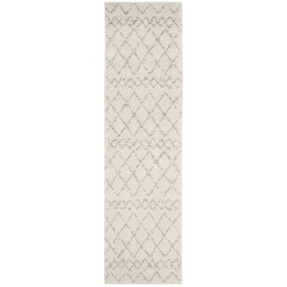BERBER SHAG, CREAM / LIGHT GREY, 2'-3" X 8', Area Rug, BER165C-28. Picture 1
