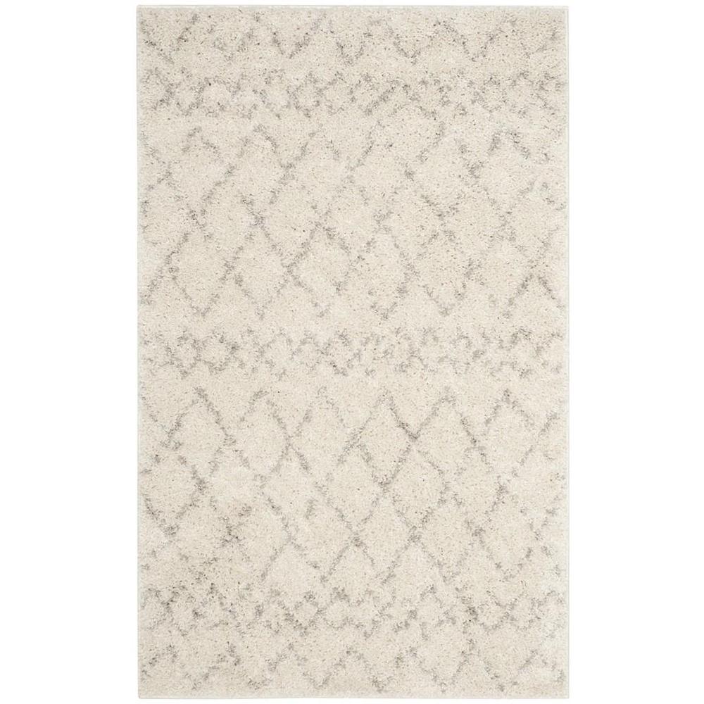 BERBER SHAG, CREAM / LIGHT GREY, 3' X 5', Area Rug, BER165C-3. Picture 1