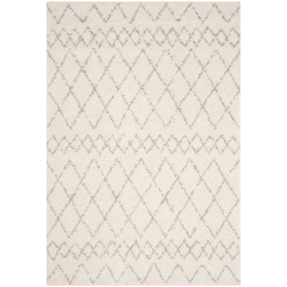 BERBER SHAG, CREAM / LIGHT GREY, 4' X 6', Area Rug, BER165C-4. Picture 1