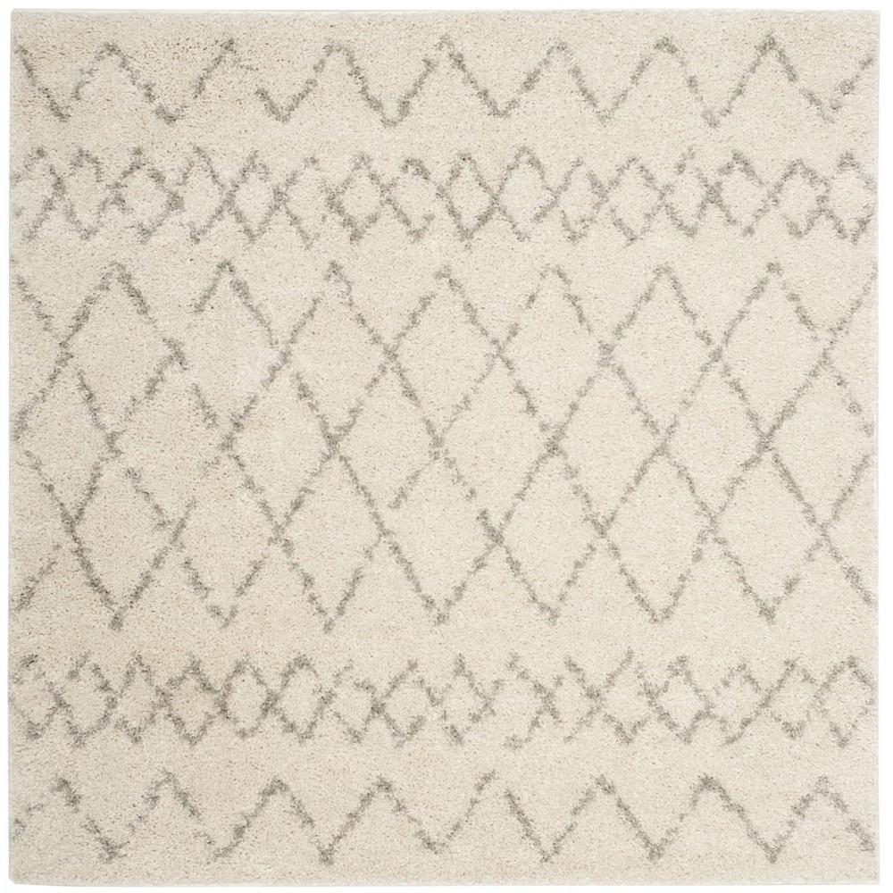 BERBER SHAG, CREAM / LIGHT GREY, 5'-1" X 5'-1" Square, Area Rug, BER165C-5SQ. Picture 1