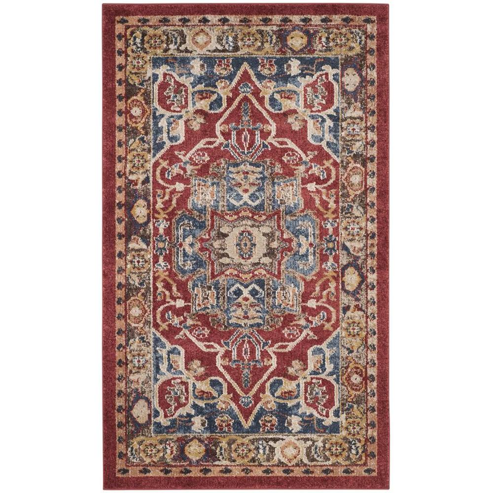 BIJAR, RED / ROYAL, 3' X 5', Area Rug, BIJ605R-3. Picture 1