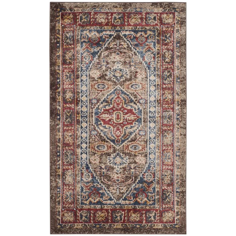 BIJAR, BROWN / ROYAL, 3' X 5', Area Rug. Picture 1
