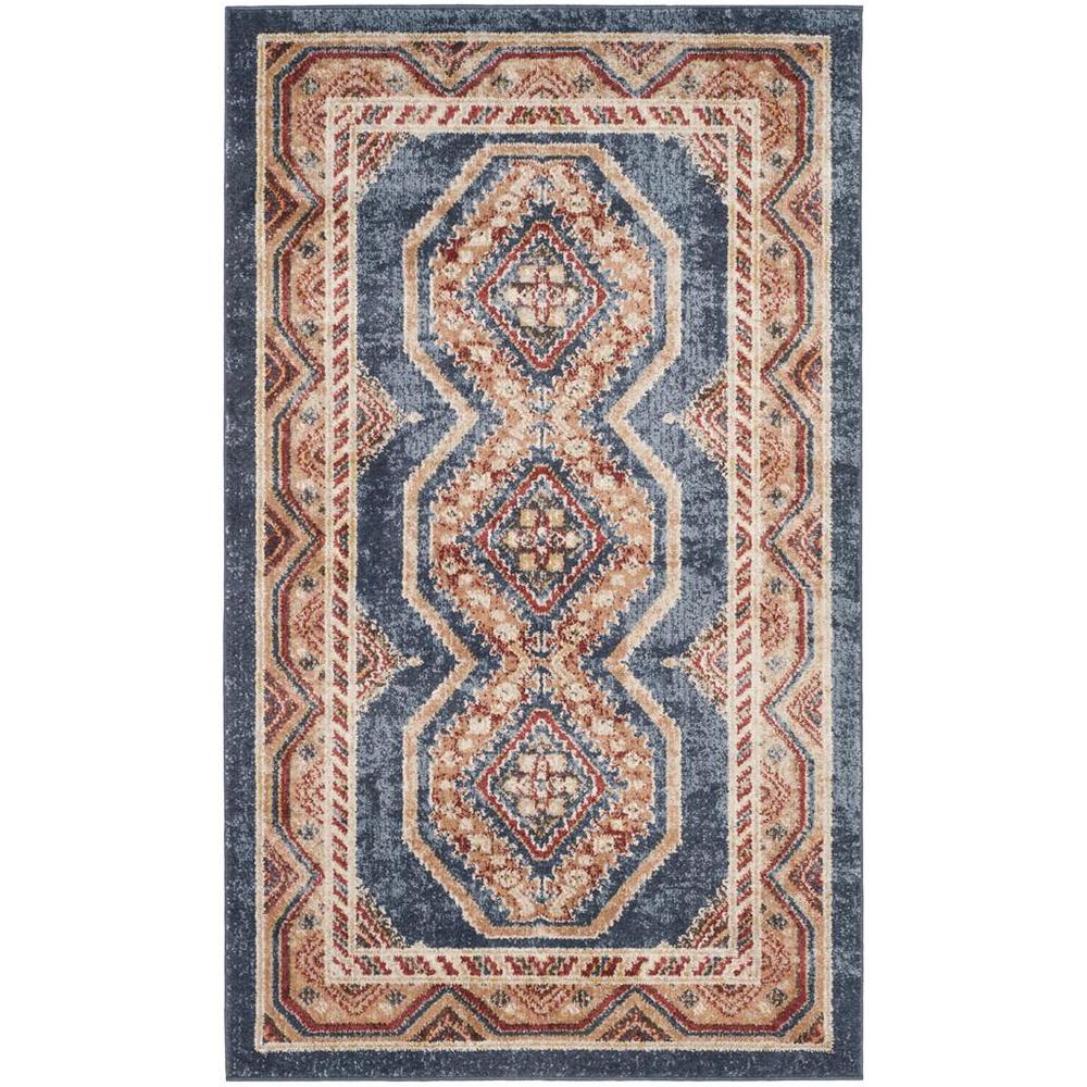 BIJAR, ROYAL / RUST, 3' X 5', Area Rug. Picture 1