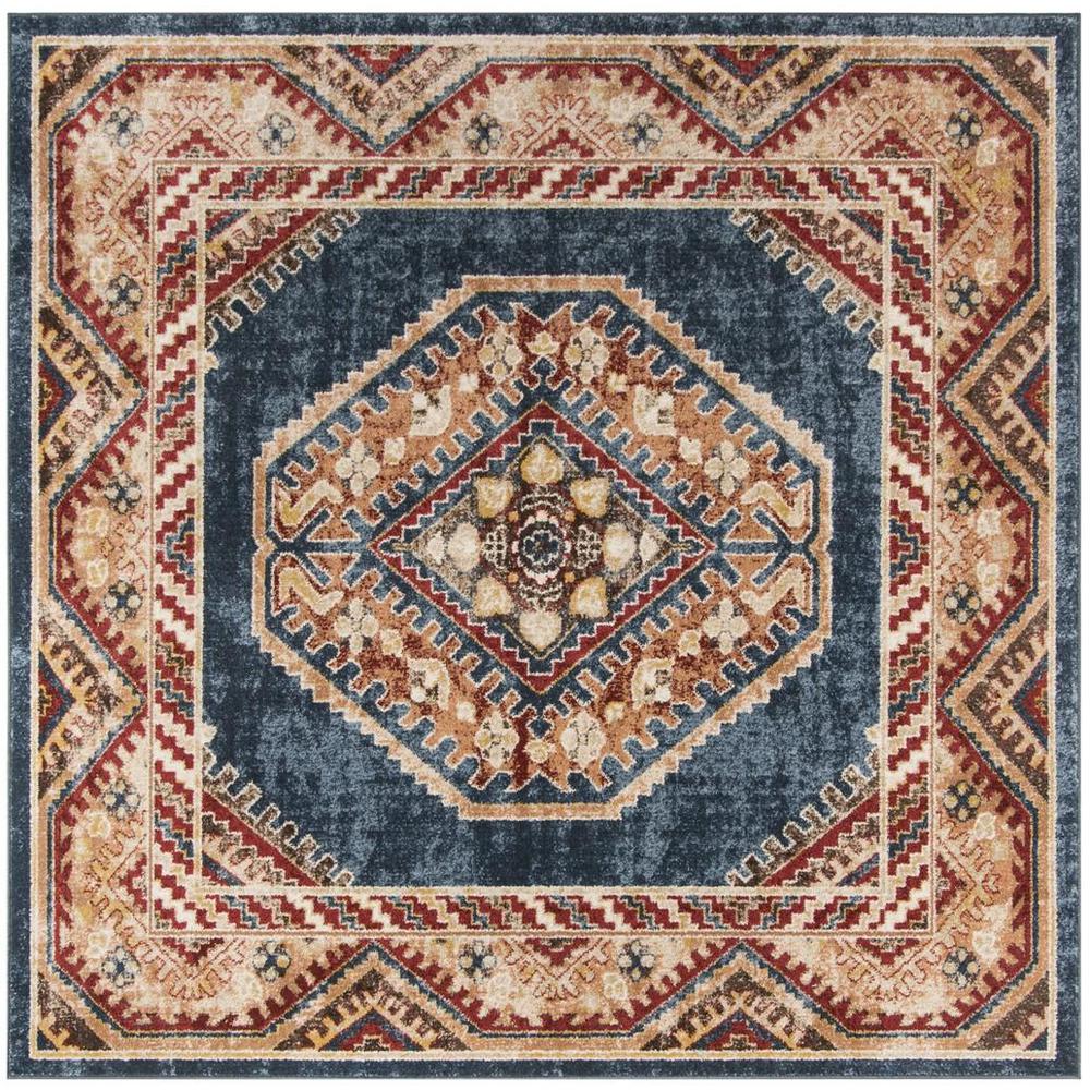 BIJAR, ROYAL / RUST, 6'-7" X 6'-7" Square, Area Rug. Picture 1