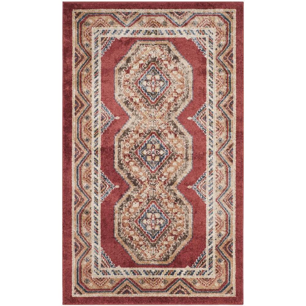 BIJAR, RED / RUST, 3' X 5', Area Rug. Picture 1