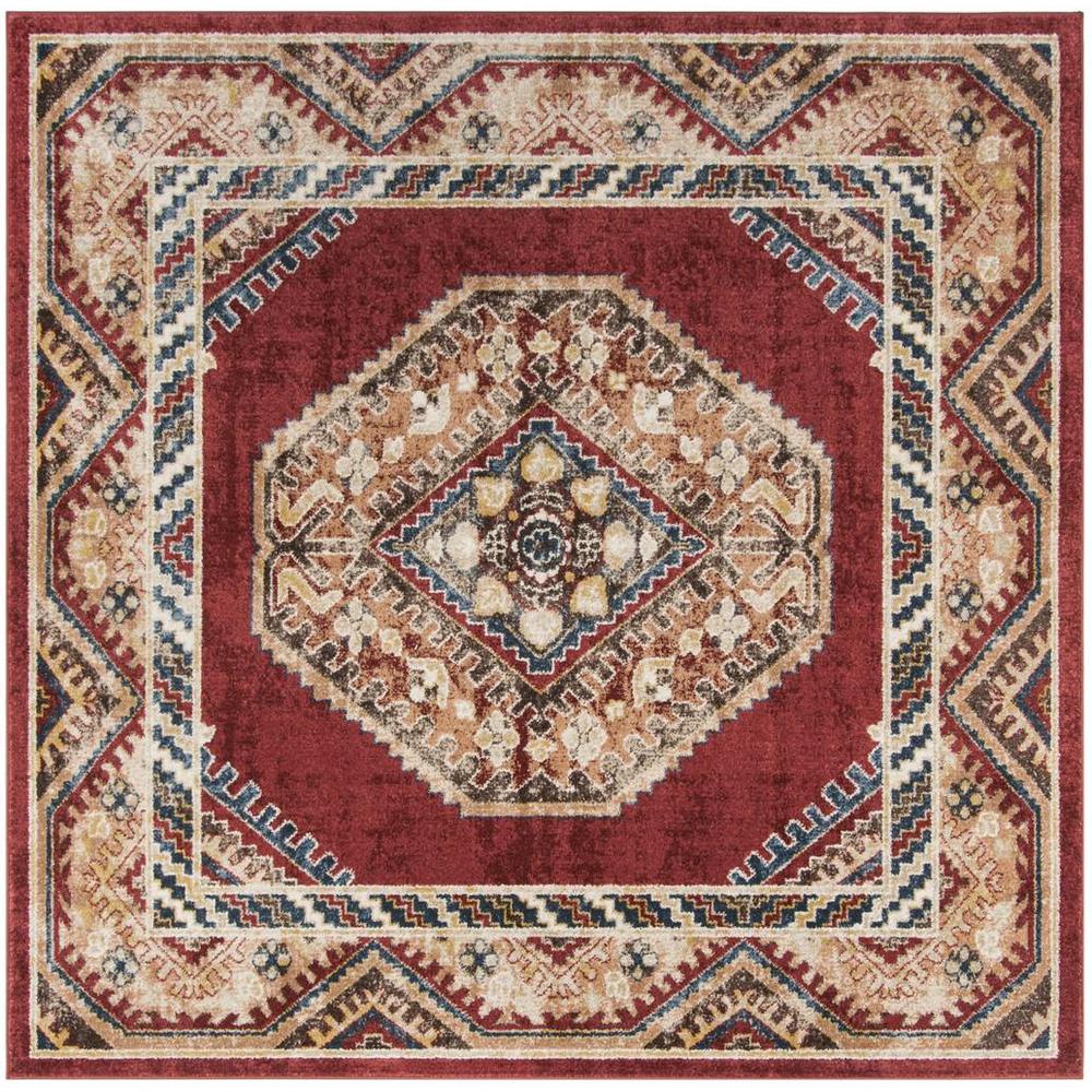 BIJAR, RED / RUST, 6'-7" X 6'-7" Square, Area Rug. Picture 1