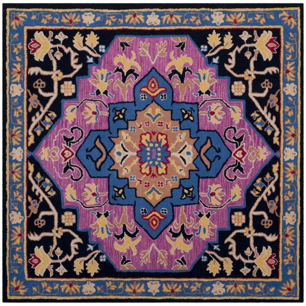 Bellagio, PINK / MULTI, 5' X 5' Square, Area Rug, BLG506A-5SQ. Picture 1