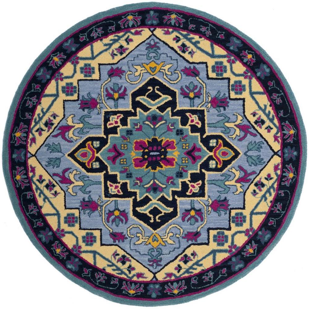 Bellagio, LIGHT BLUE / MULTI, 5' X 5' Round, Area Rug, BLG506B-5R. Picture 1