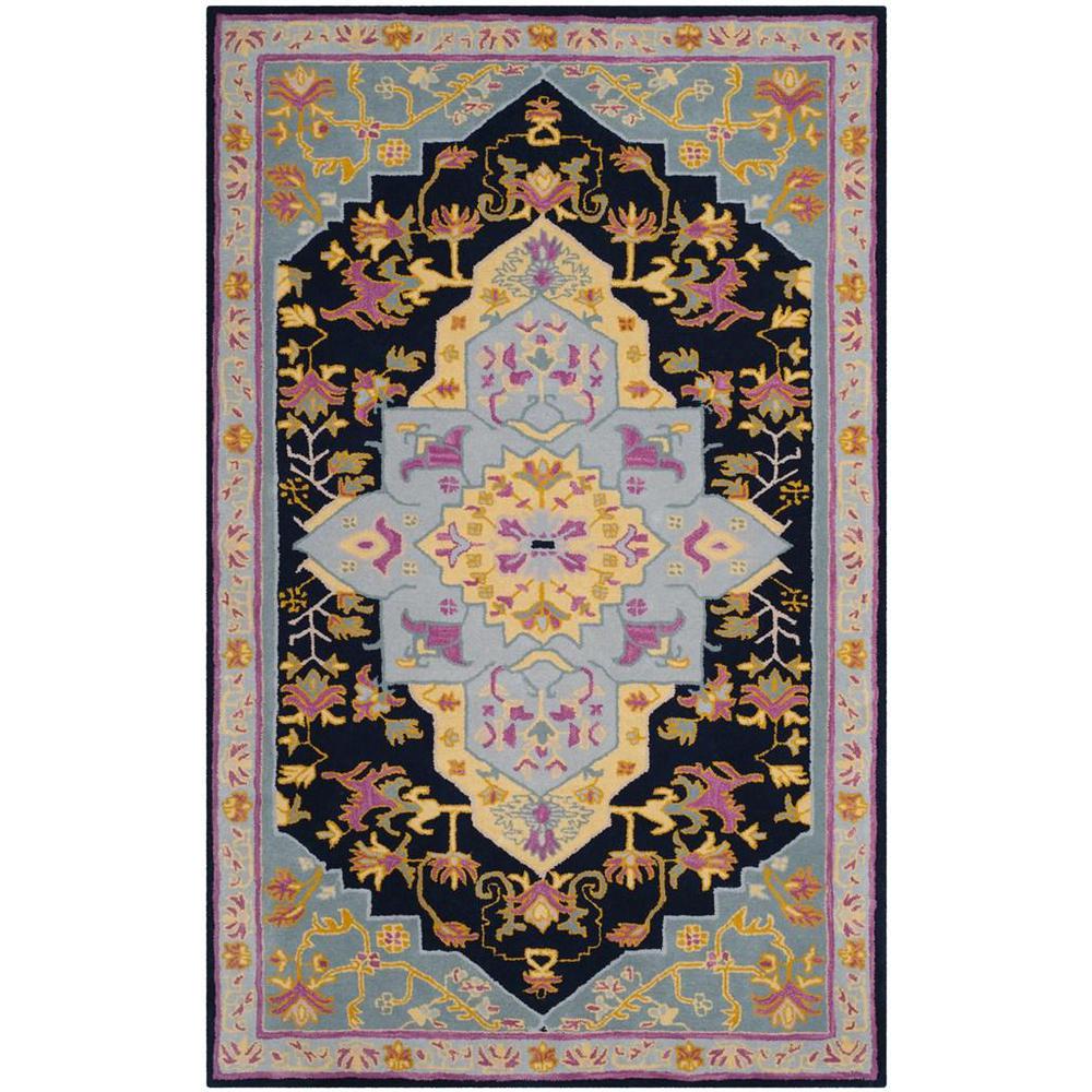 Bellagio, NAVY BLUE / MULTI, 5' X 8', Area Rug, BLG506C-5. Picture 1