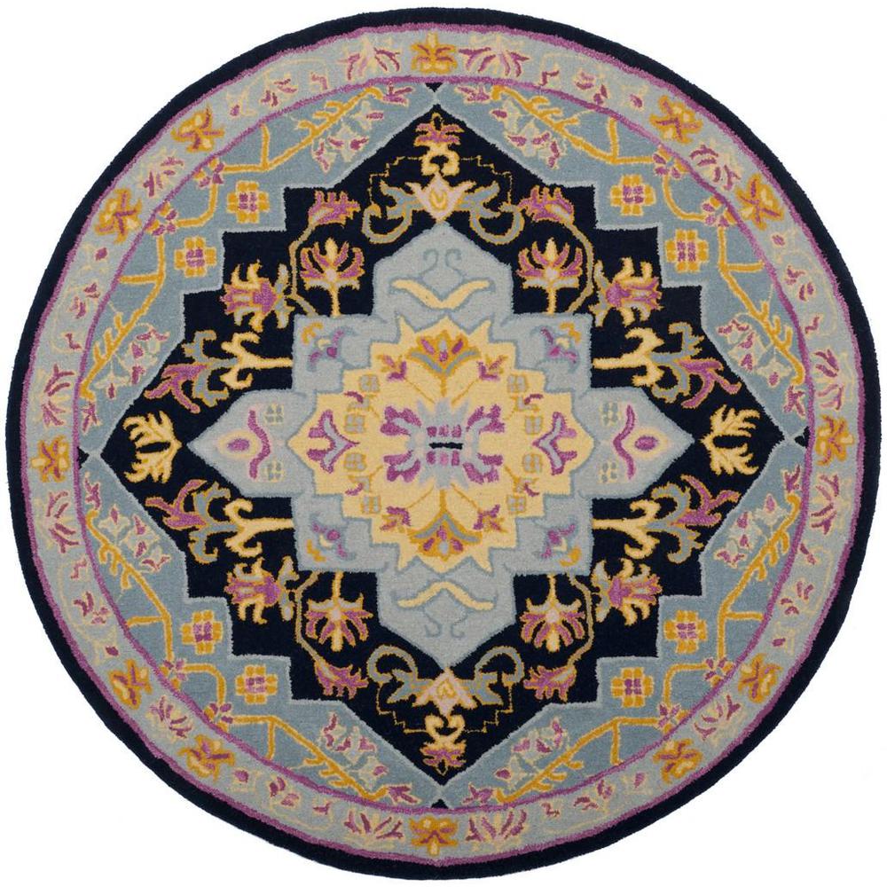 Bellagio, NAVY BLUE / MULTI, 5' X 5' Round, Area Rug, BLG506C-5R. Picture 1
