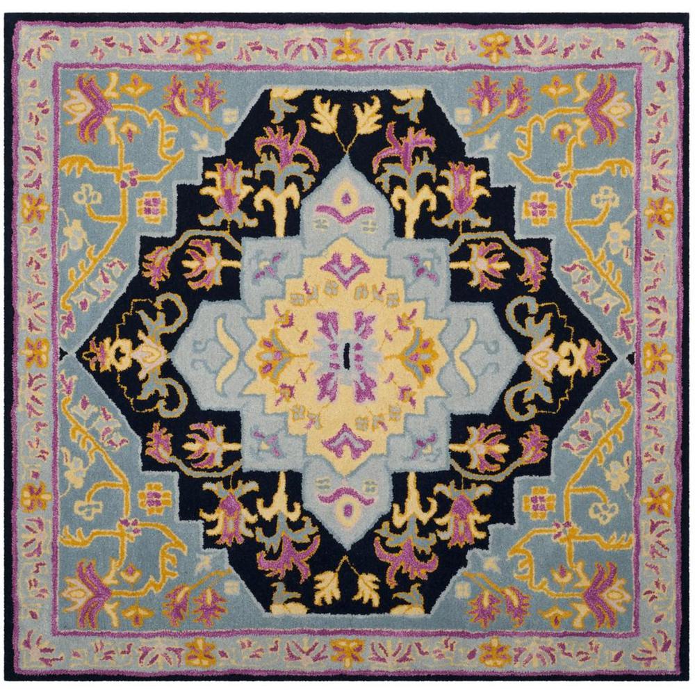 Bellagio, NAVY BLUE / MULTI, 5' X 5' Square, Area Rug, BLG506C-5SQ. Picture 1