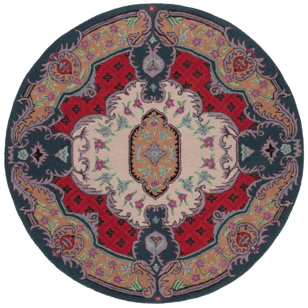 Bellagio, IVORY / PINK, 5' X 5' Round, Area Rug, BLG535A-5R. Picture 1