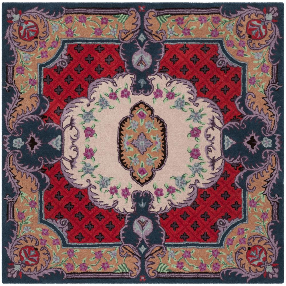 Bellagio, IVORY / PINK, 5' X 5' Square, Area Rug, BLG535A-5SQ. Picture 1