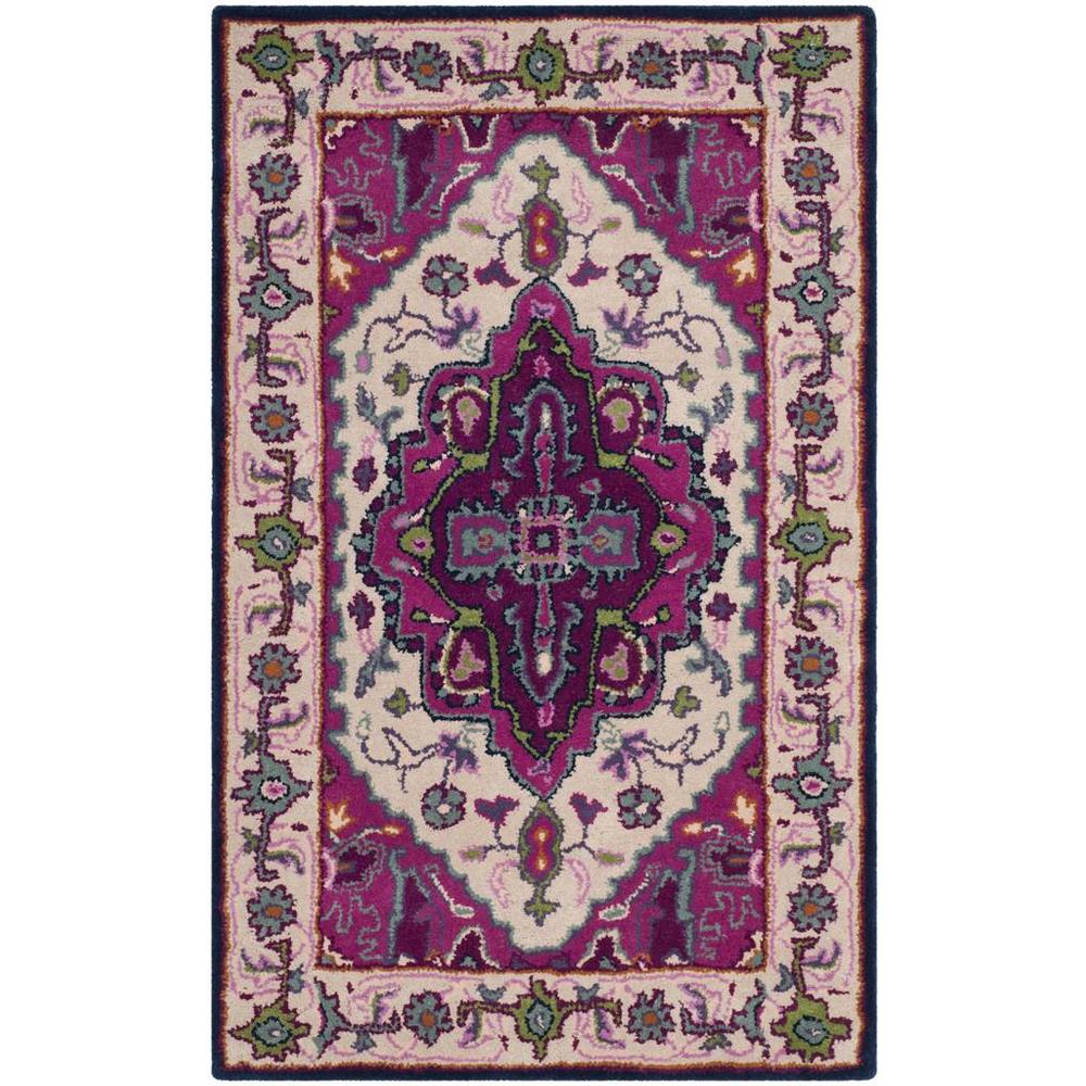 Bellagio, IVORY / PINK, 2'-3" X 11', Area Rug. Picture 1