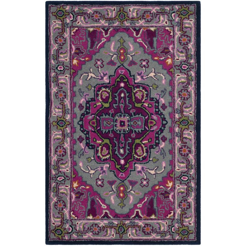 Bellagio, GREY / PINK, 2'-3" X 11', Area Rug. Picture 1