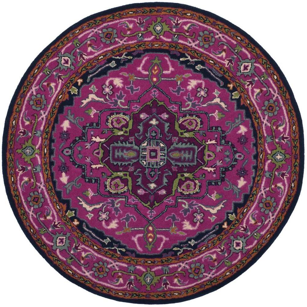 Bellagio, PINK / NAVY, 5' X 5' Round, Area Rug. Picture 1