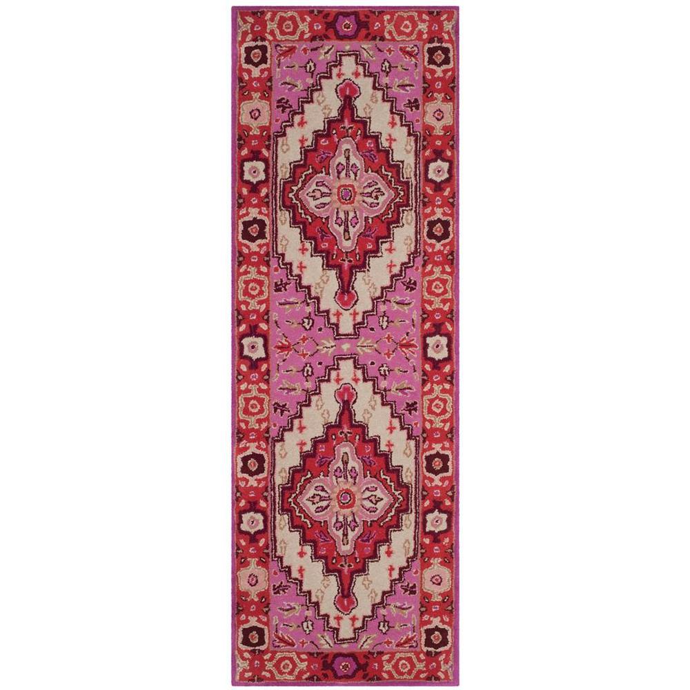 Bellagio, RED PINK / IVORY, 2'-3" X 7', Area Rug. Picture 1