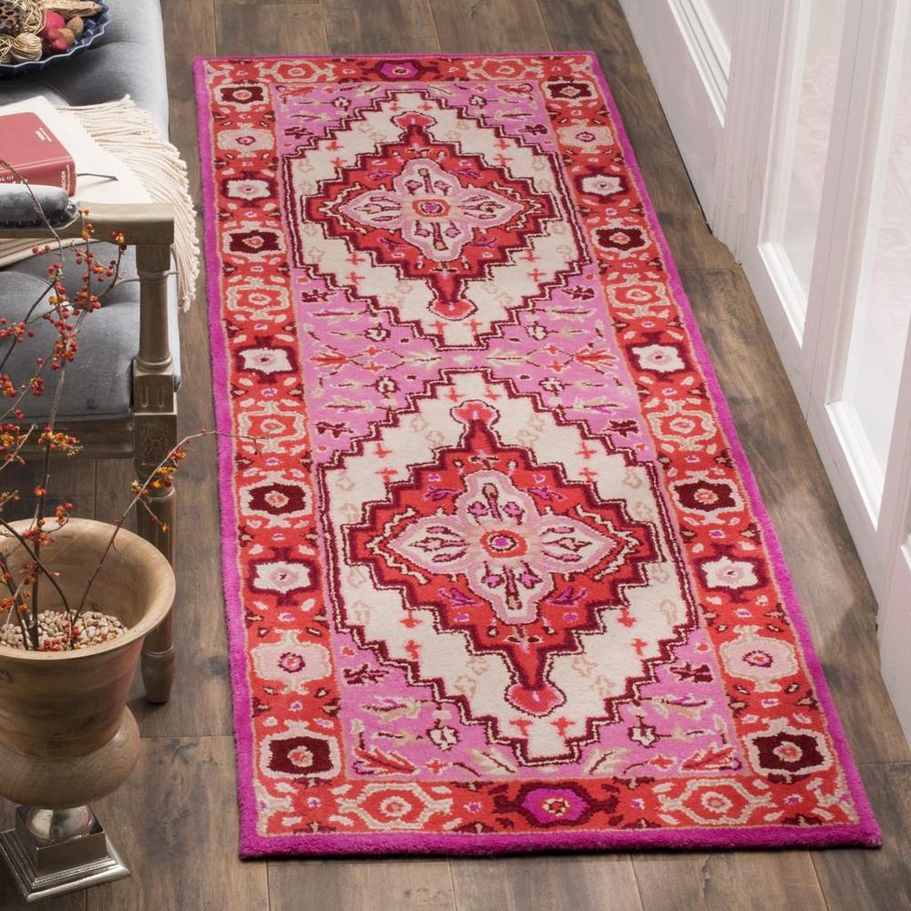 Bellagio, RED PINK / IVORY, 2'-3" X 9', Area Rug. Picture 1