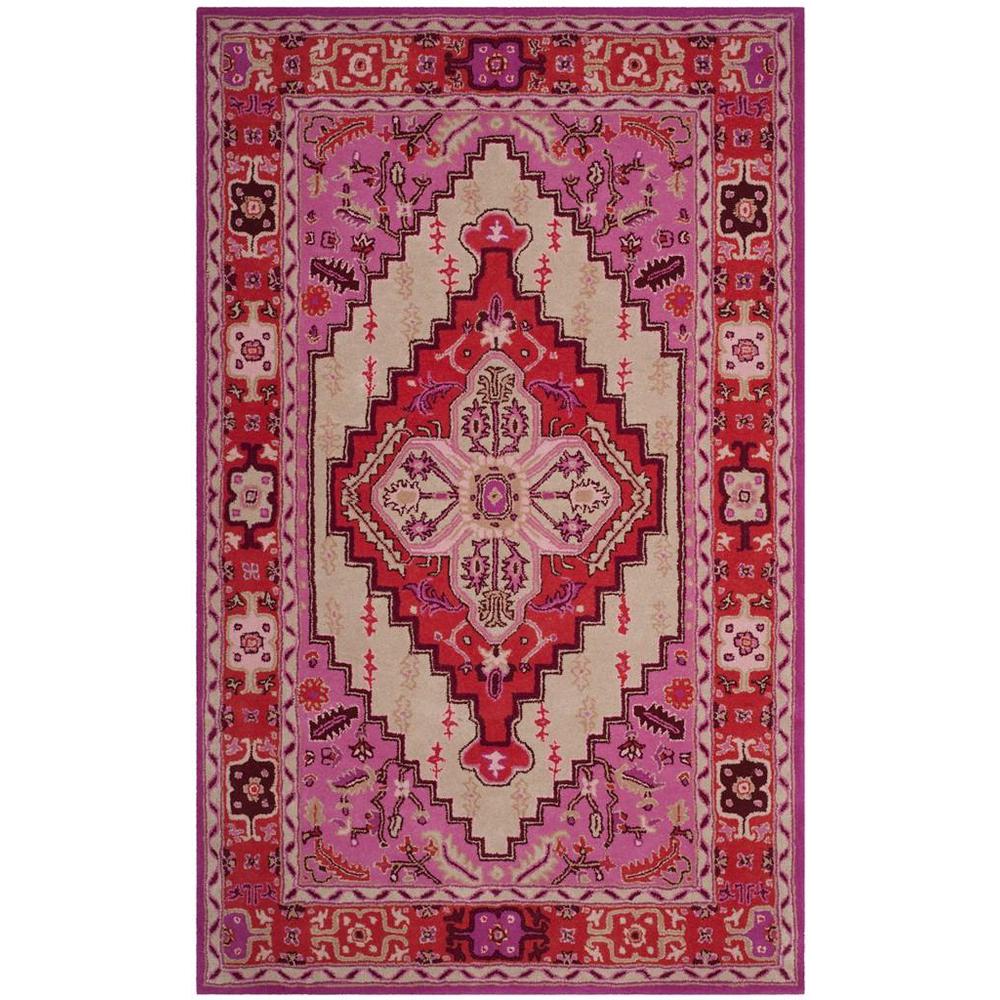 Bellagio, RED PINK / IVORY, 5' X 8', Area Rug. Picture 1