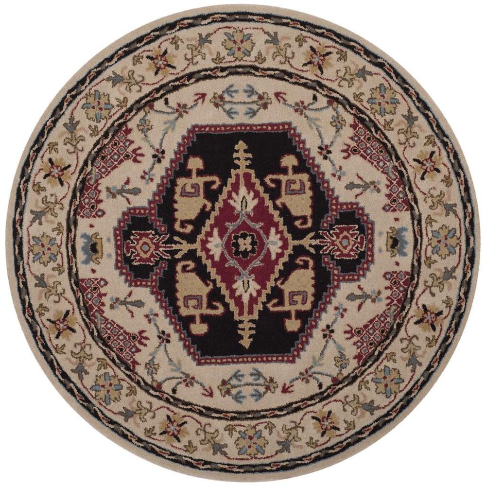 Bellagio, BEIGE / BLACK, 5' X 5' Round, Area Rug. Picture 1