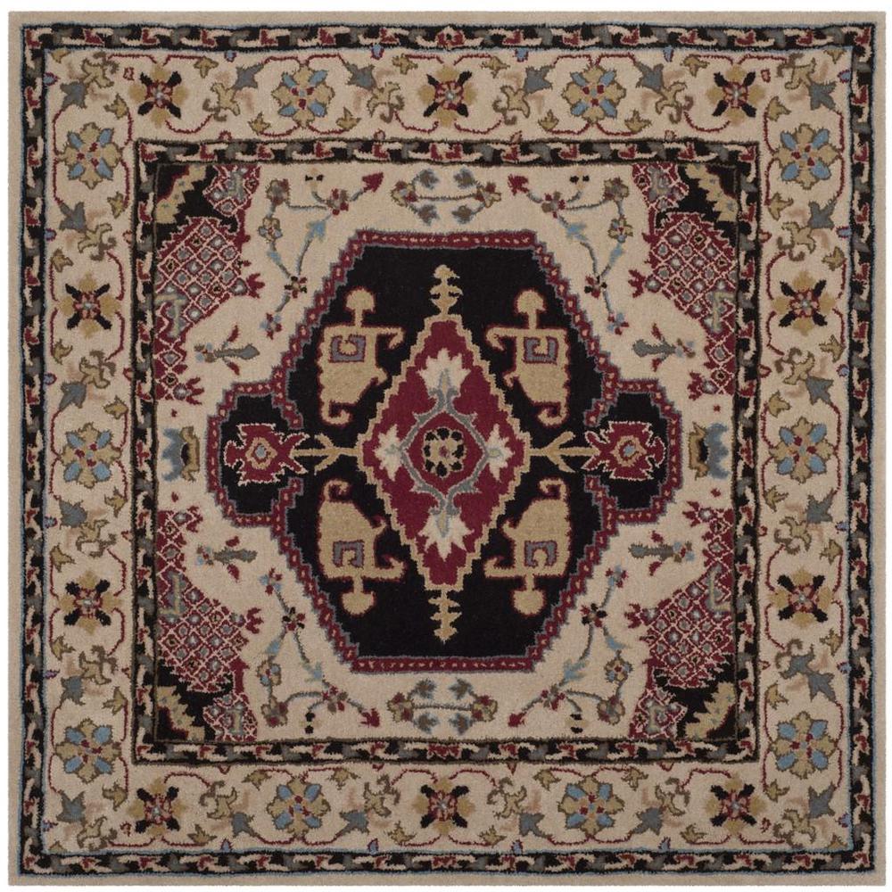 Bellagio, BEIGE / BLACK, 5' X 5' Square, Area Rug. Picture 1