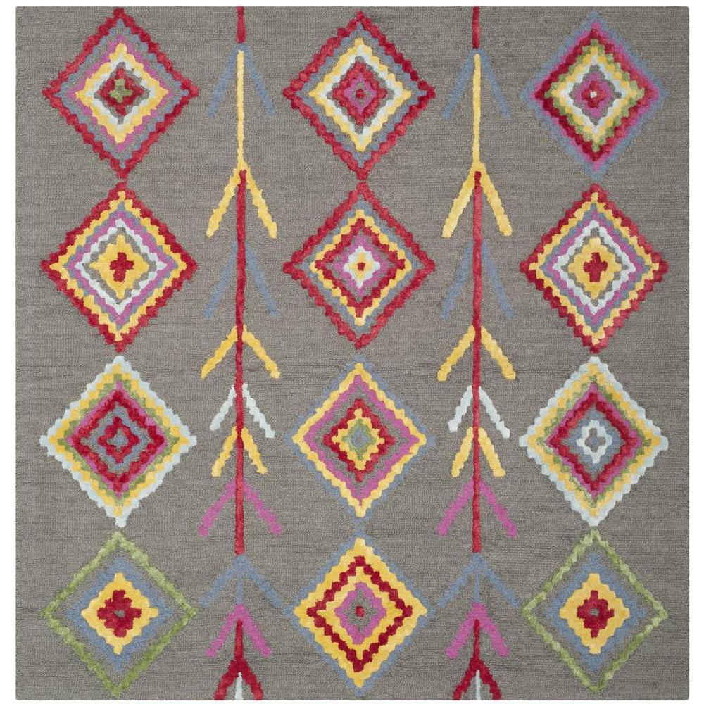 Bellagio, DARK GREY / MULTI, 5' X 5' Square, Area Rug, BLG551A-5SQ. Picture 1