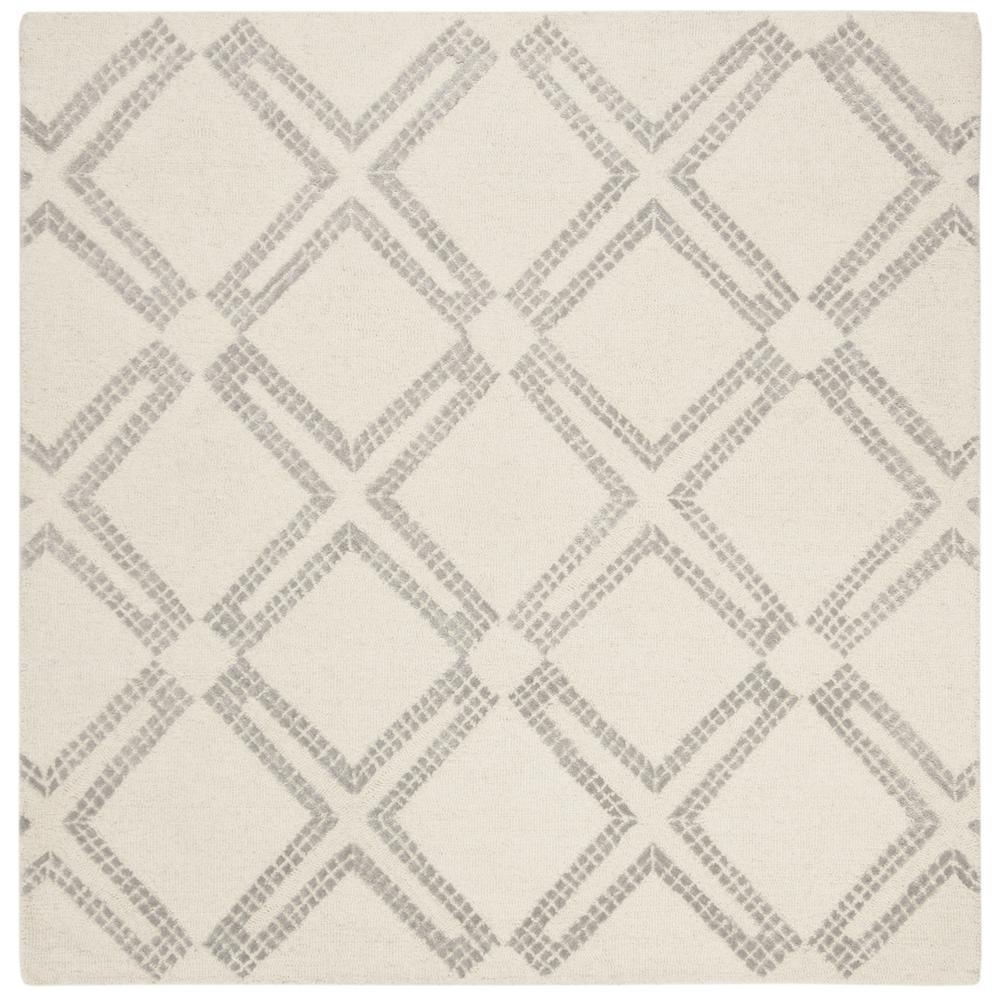 Bellagio, IVORY / SILVER, 5' X 5' Square, Area Rug. Picture 1