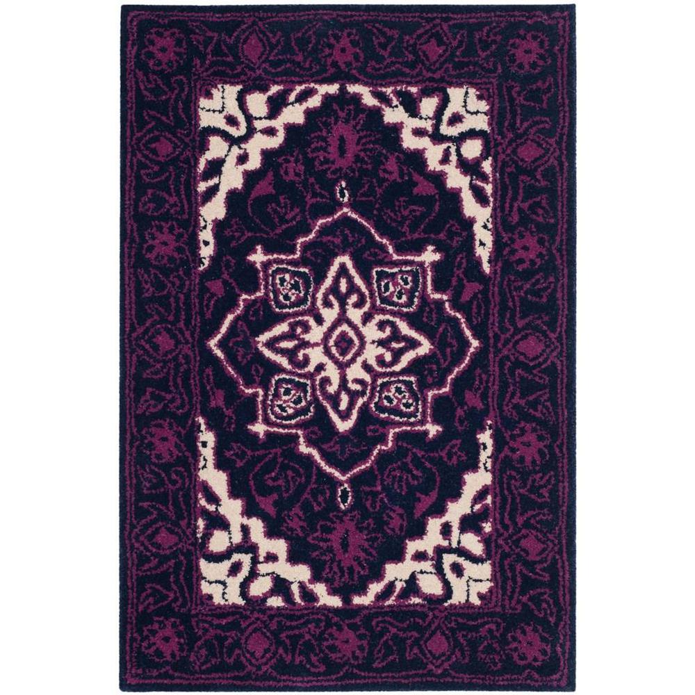 Bellagio, PURPLE / IVORY, 2' X 3', Area Rug. Picture 1