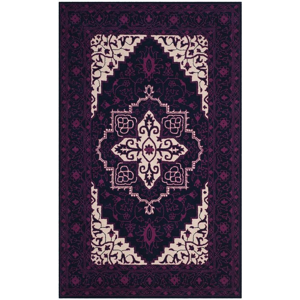 Bellagio, PURPLE / IVORY, 4' X 6', Area Rug. Picture 1