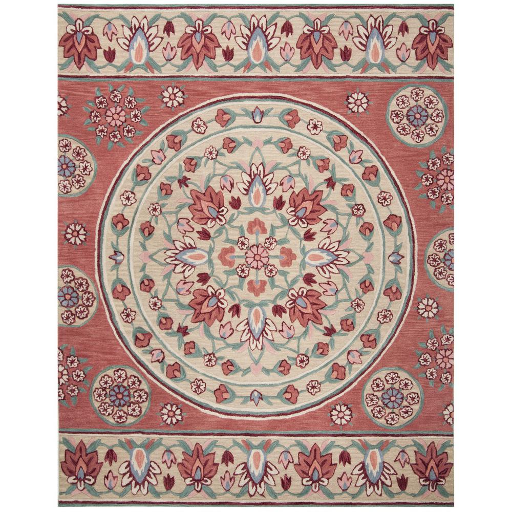Bellagio, RED / BEIGE, 8' X 10', Area Rug. Picture 1