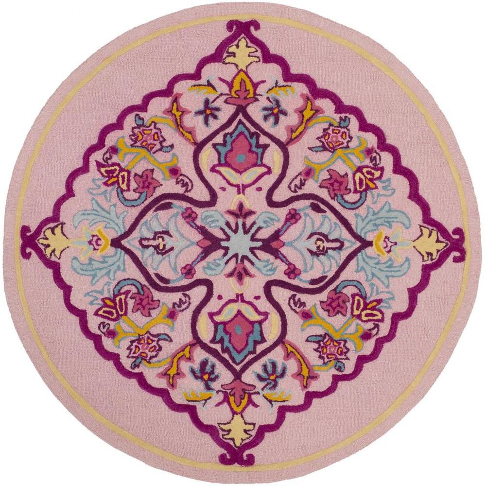 Bellagio, PINK / MULTI, 5' X 5' Round, Area Rug, BLG605A-5R. Picture 1