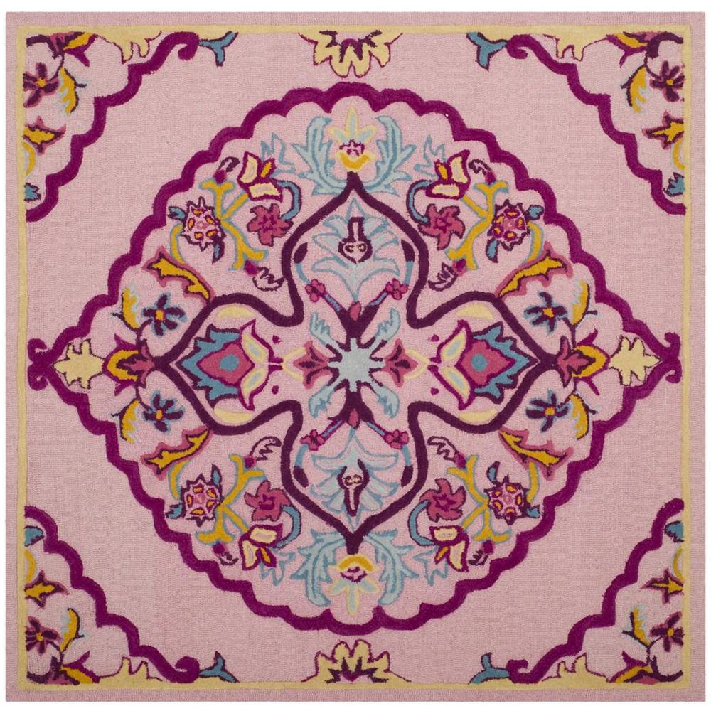 Bellagio, PINK / MULTI, 5' X 5' Square, Area Rug, BLG605A-5SQ. Picture 1