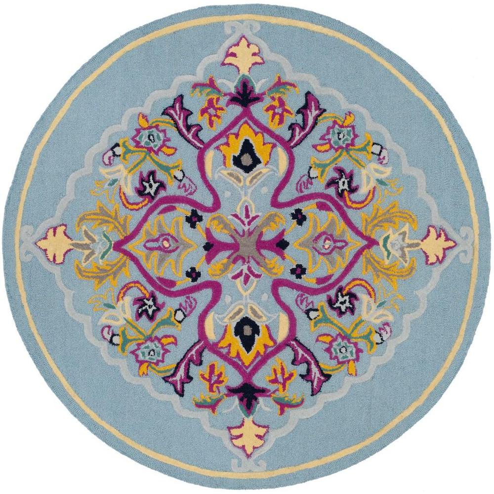 Bellagio, LIGHT BLUE / MULTI, 5' X 5' Round, Area Rug, BLG605B-5R. Picture 1