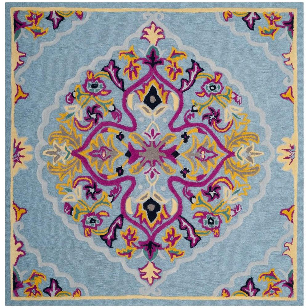 Bellagio, LIGHT BLUE / MULTI, 5' X 5' Square, Area Rug, BLG605B-5SQ. Picture 1