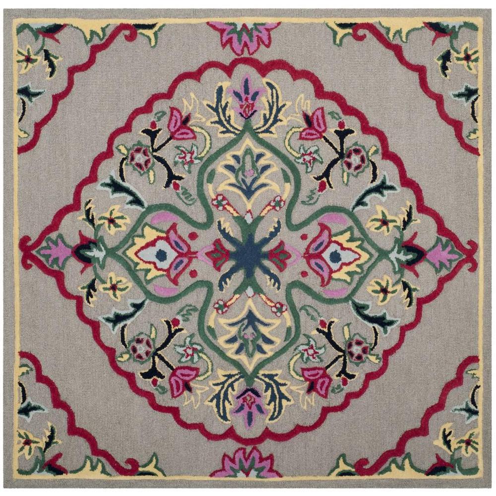 Bellagio, DARK GREY / MULTI, 5' X 5' Square, Area Rug, BLG605D-5SQ. Picture 1