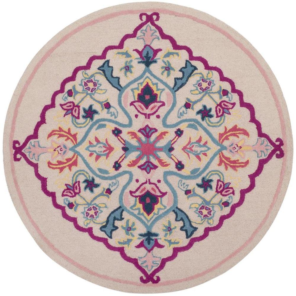Bellagio, LIGHT PINK / MULTI, 5' X 5' Round, Area Rug. Picture 1
