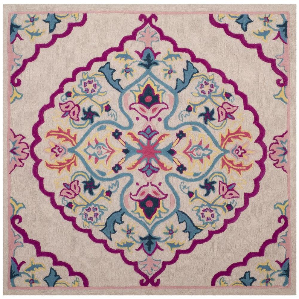 Bellagio, LIGHT PINK / MULTI, 5' X 5' Square, Area Rug. Picture 1