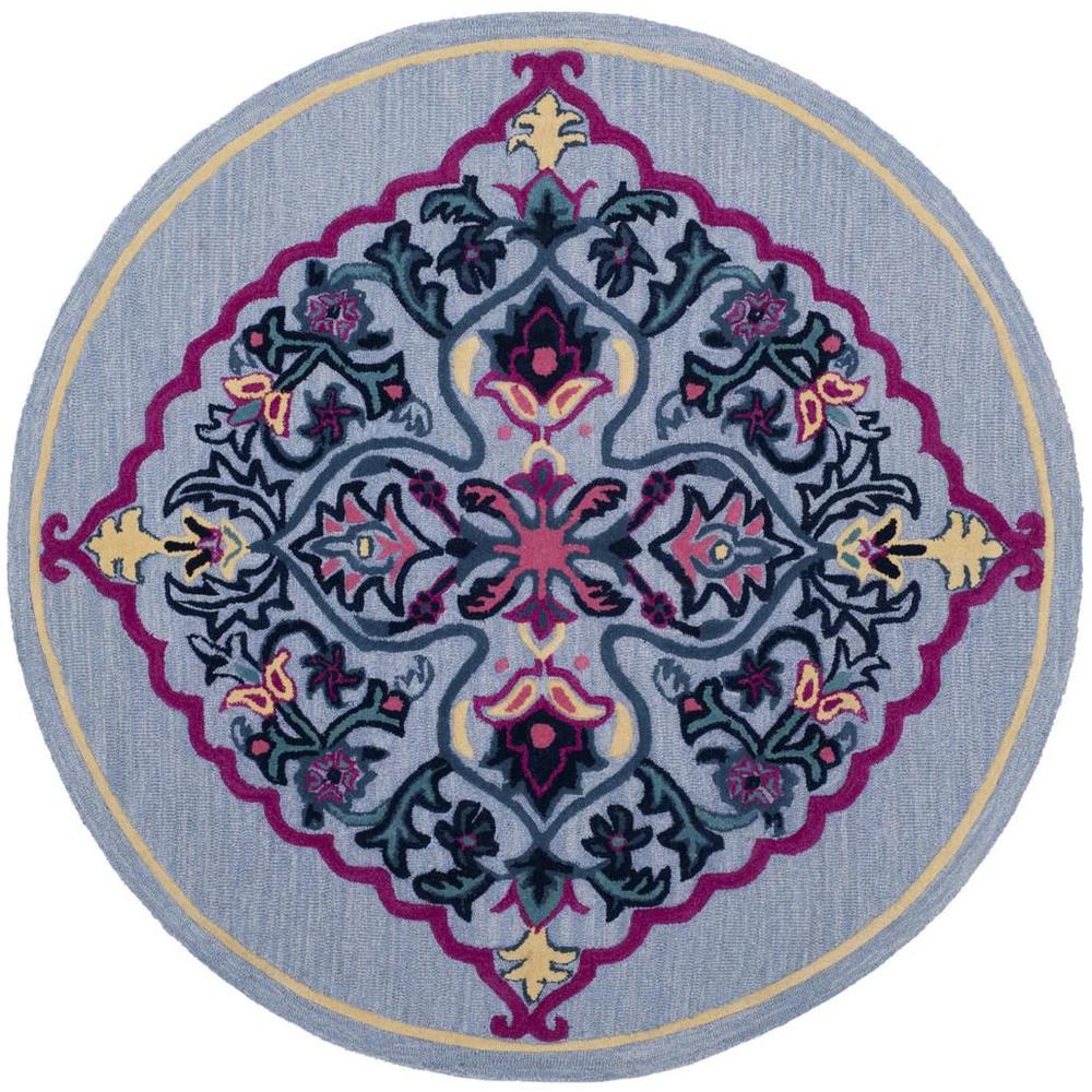 Bellagio, BLUE / MULTI, 5' X 5' Round, Area Rug. Picture 1