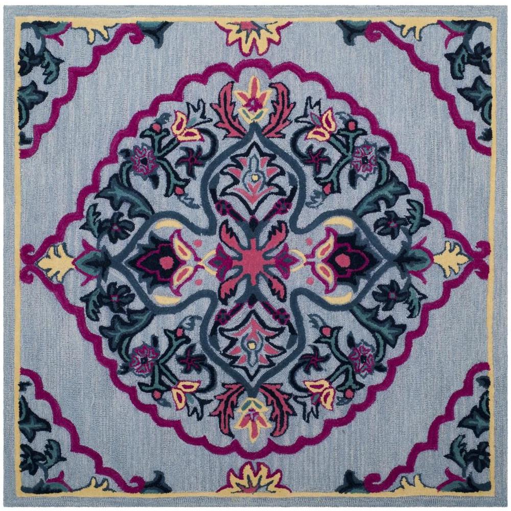Bellagio, BLUE / MULTI, 5' X 5' Square, Area Rug. Picture 1