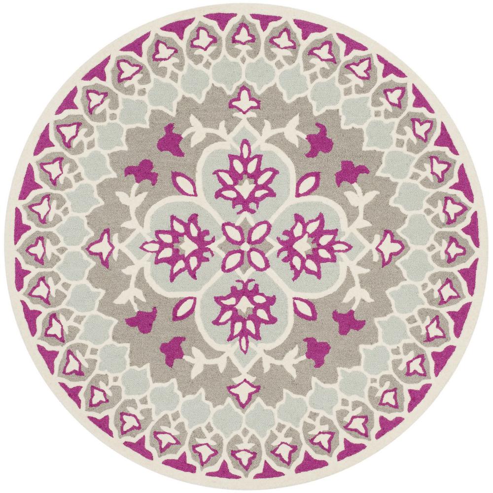 Bellagio, GREY / IVORY, 5' X 5' Round, Area Rug. Picture 1