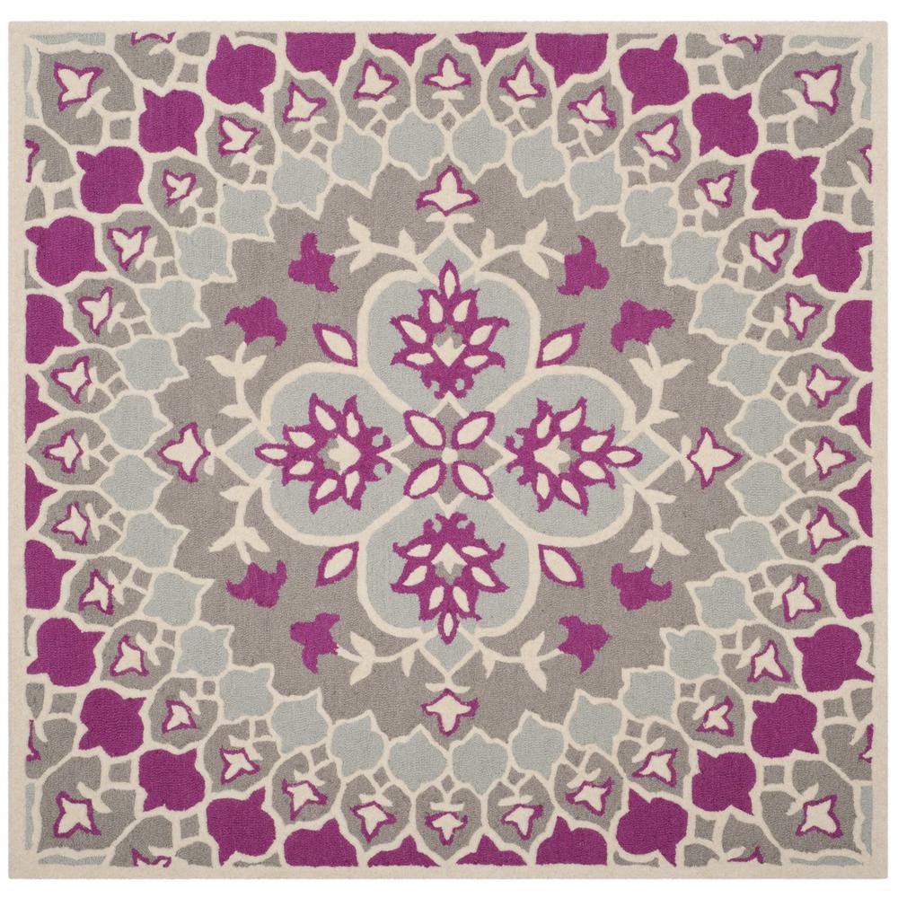 Bellagio, GREY / IVORY, 5' X 5' Square, Area Rug. Picture 1