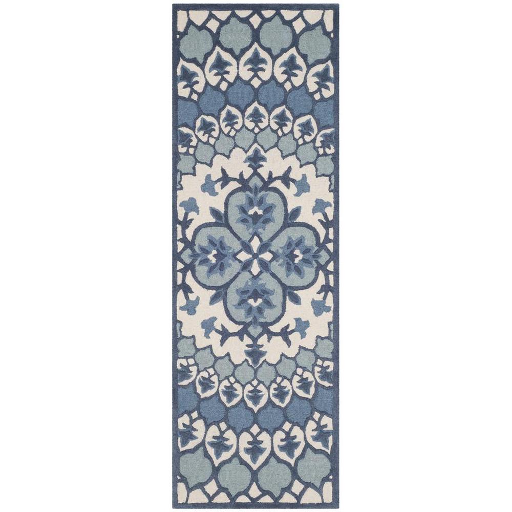 Bellagio, IVORY / BLUE, 2'-3" X 7', Area Rug. Picture 1