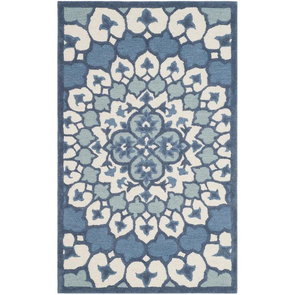 Bellagio, IVORY / BLUE, 3' X 5', Area Rug. Picture 1