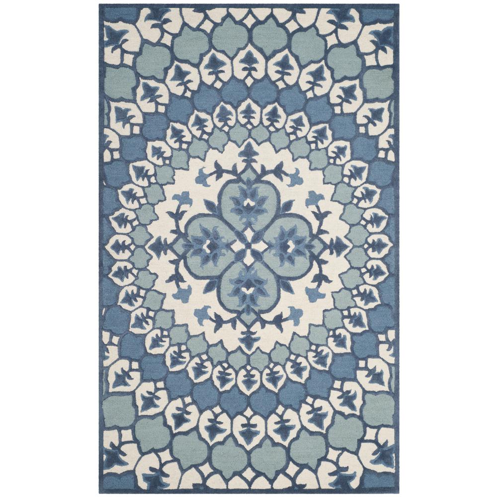 Bellagio, IVORY / BLUE, 5' X 8', Area Rug. Picture 6