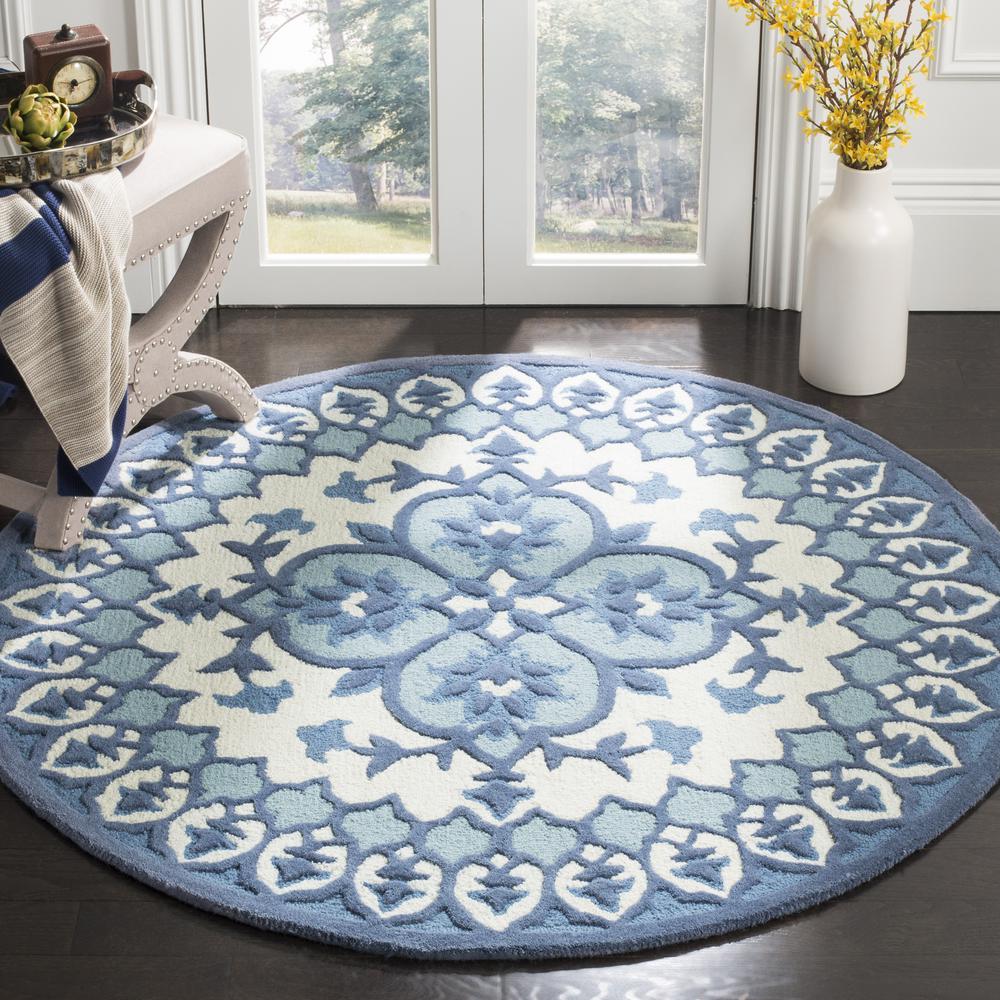 Bellagio, IVORY / BLUE, 5' X 8', Area Rug. Picture 8