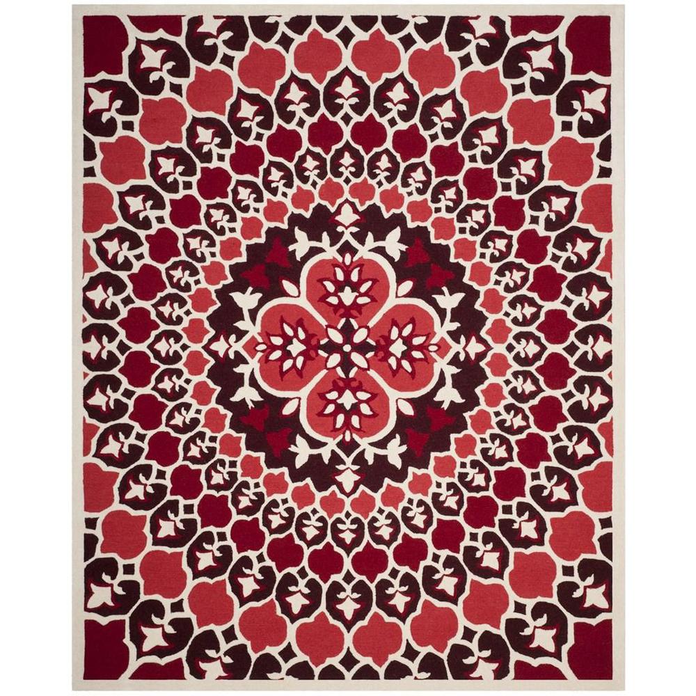 Bellagio, RED / IVORY, 8' X 10', Area Rug. Picture 1
