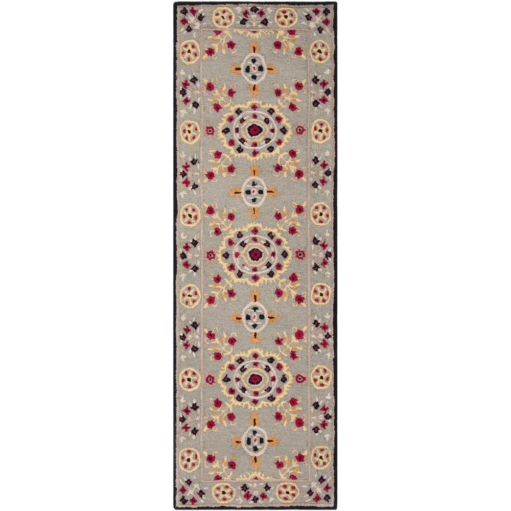 Bellagio, LIGHT GREY / BLACK, 2'-3" X 7', Area Rug. Picture 1
