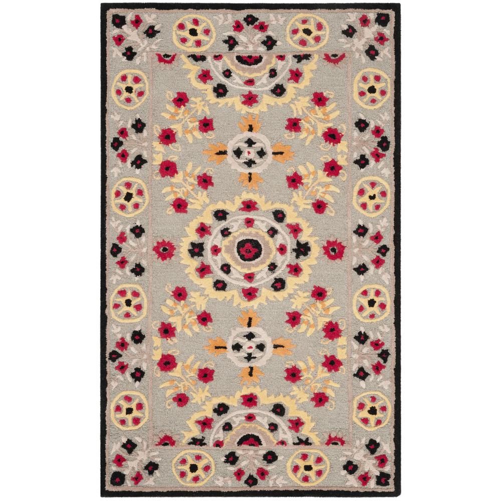 Bellagio, LIGHT GREY / BLACK, 2' X 3', Area Rug. Picture 1